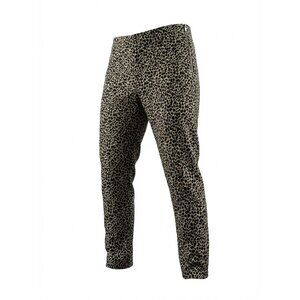 A New Day Womens Leopard Print Ankle Pants Size 10 Black‎ & Beige Stretch Waist